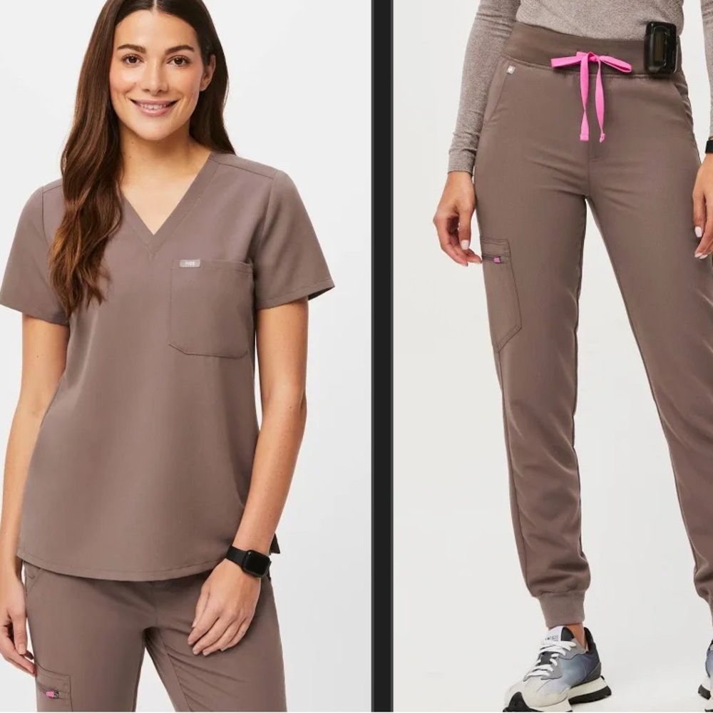 Figs Taupe Scrub set